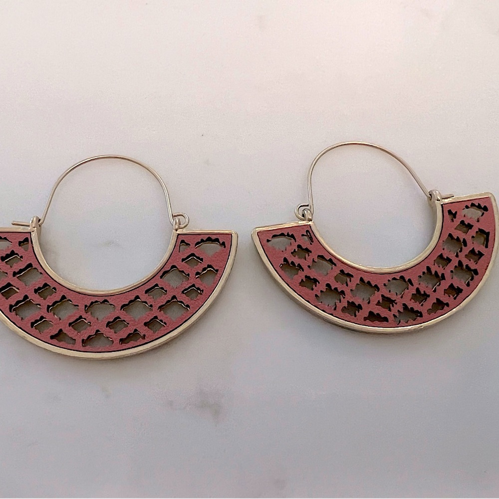 Gold and pink earrings
